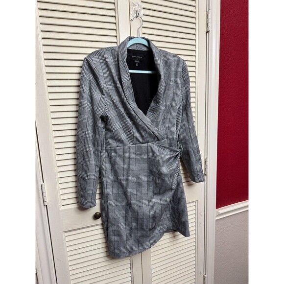 Donna Morgan Size: 10 Women Long Sleeve Dress Plaid Metallic Zip Work Holiday - Picture 2 of 7